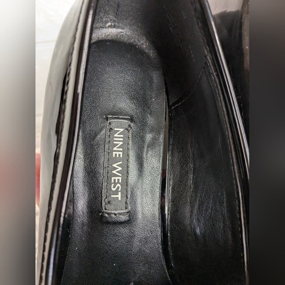 Nine West Black Patent Leather Flats with Bow - Size 7 - Picture 9 of 10